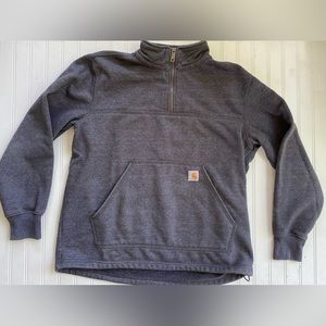 Gray Carhartt Pullover Quarter Zip Sweatshirt - Men’s Large